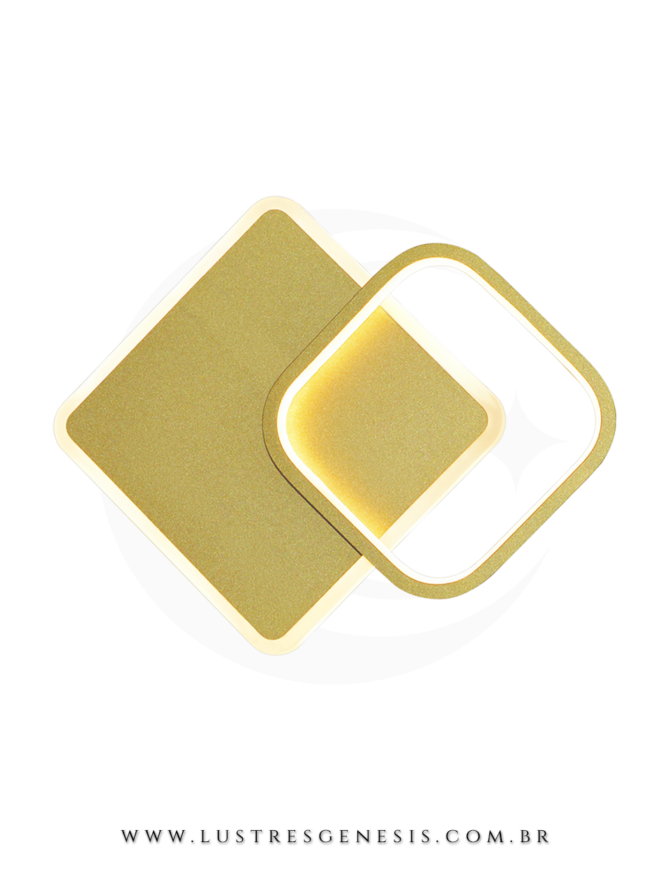 Luminaria de Parede Arandela Metal Dourado Silicone LED DCB03192 25W 3000K 22x24cm, Corredor, Hall, Varanda, Escadas, Suite Master